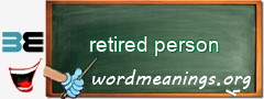 WordMeaning blackboard for retired person